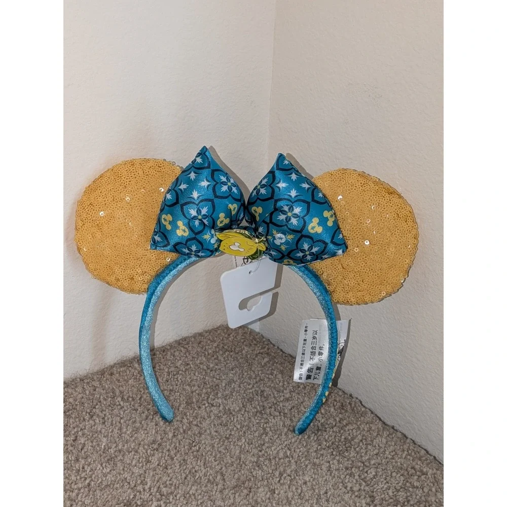 Disney Minnie Mouse Ears Italy Lemon Sequin Accents Lemoncello‎ Headband Adult